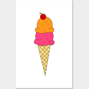 Frozen Treats Ice Cream Cone Posters and Art